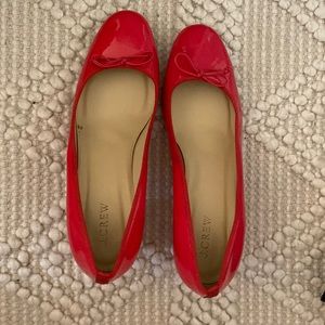 J.Crew red patent round toes heels